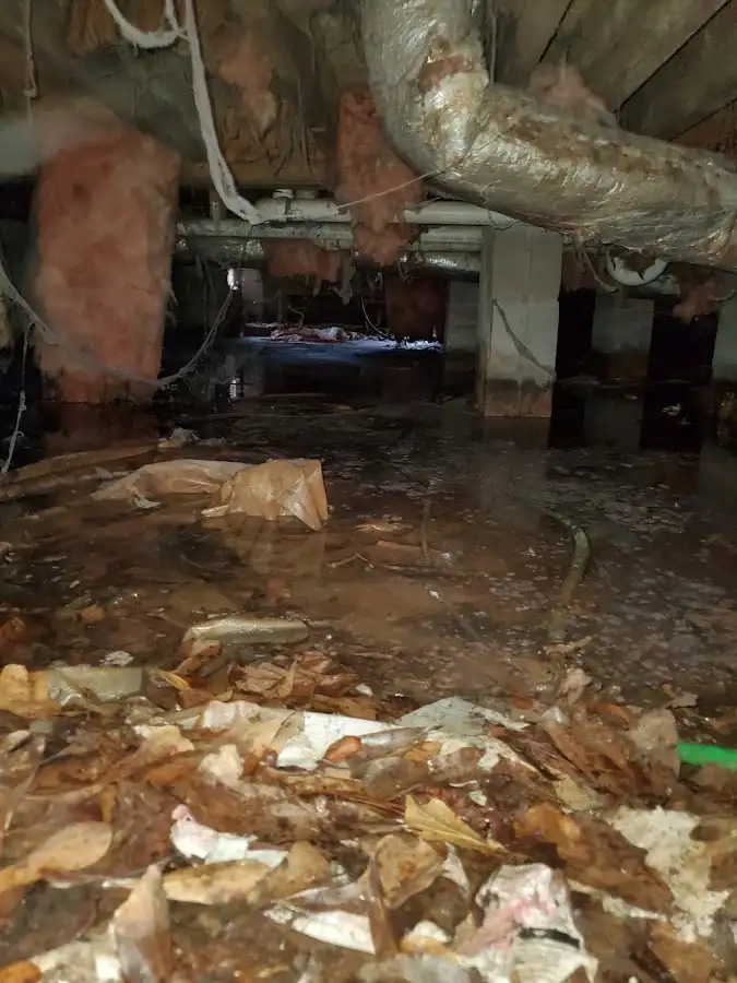 Crawl space flood assessment for Commercial Water Damage Restoration in Guntersville